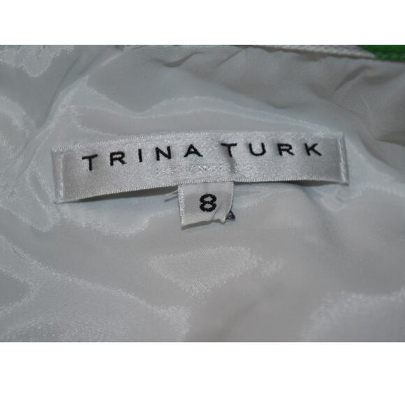 Trina Turk Women's 8 Encantader Shift Dress Green Plant Pattern Floral - Picture 7 of 12